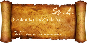 Szekerka Lóránt névjegykártya