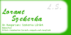 lorant szekerka business card