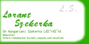 lorant szekerka business card